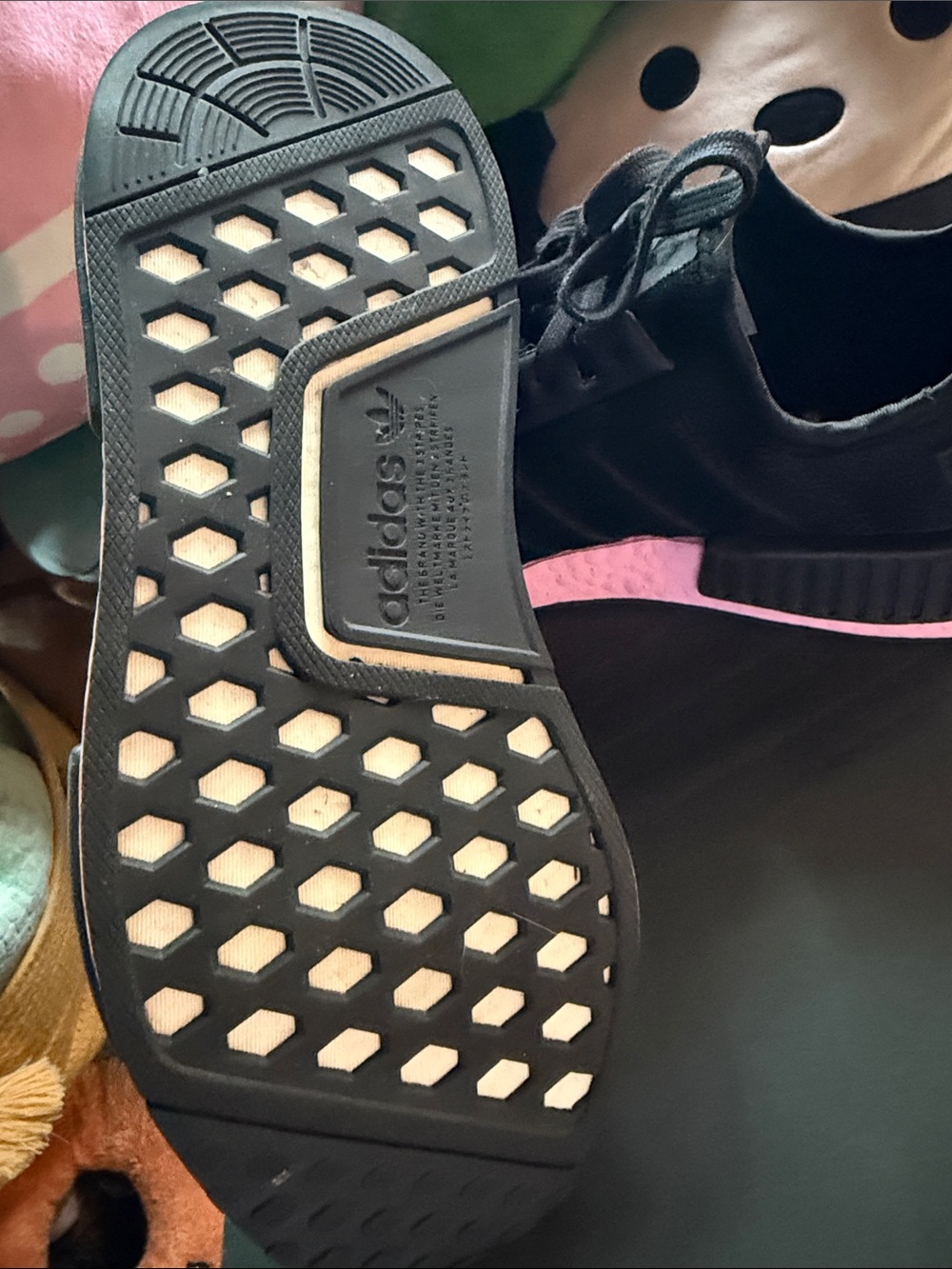 adidas nmd Black with Pink Accent Sneakers - Picture 4 of 4